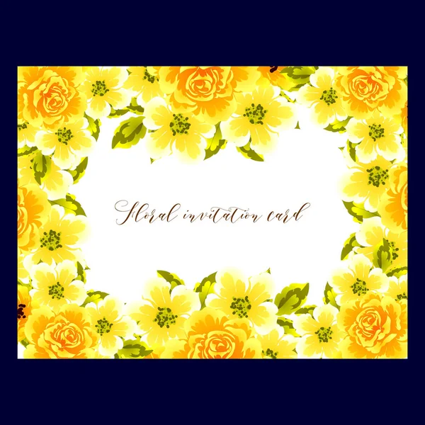 Κάρτα Περίτεχνα Λουλούδι Vintage Στυλ Floral Στοιχεία Χρώμα — Διανυσματικό Αρχείο