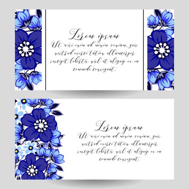  çiçek davetiye, vektör, illüstrasyon