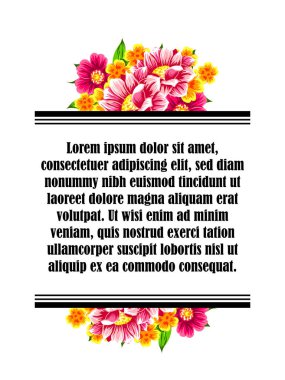  çiçek davetiye, vektör, illüstrasyon