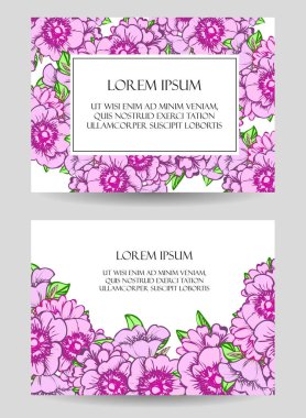  çiçek davetiye, vektör, illüstrasyon