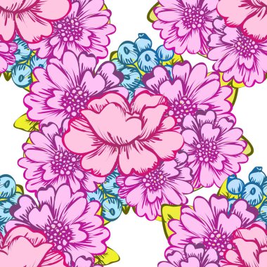 Dikişsiz çiçek arka plan vektör çizim 