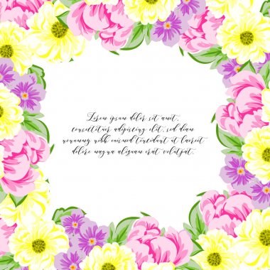 daveti üzerine çiçek arka plan vektör çizim