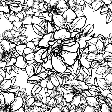 Dikişsiz çiçek arka plan vektör çizim 