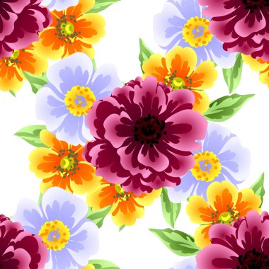 Dikişsiz çiçek arka plan vektör çizim 
