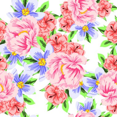 Dikişsiz çiçek arka plan vektör çizim 