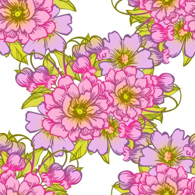 Dikişsiz çiçek arka plan vektör çizim 