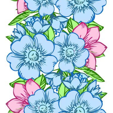 Dikişsiz çiçek arka plan vektör çizim 