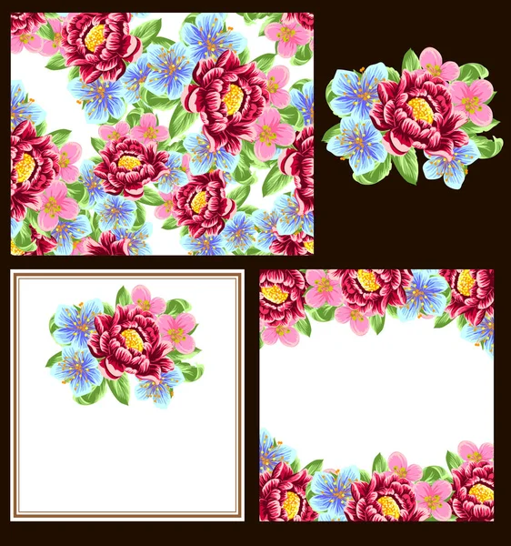 Floral Uitnodigingskaart Vector Illustratie — Stockvector