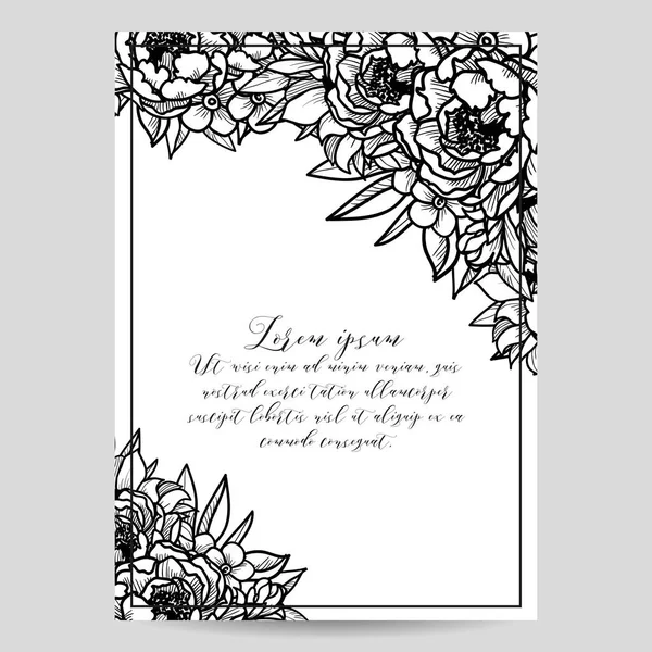 Carte Invitation Florale Vecteur Illustration — Image vectorielle