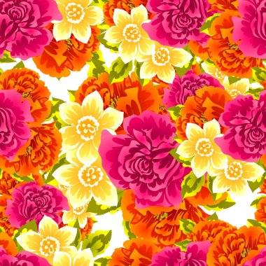 Dikişsiz çiçek arka plan vektör çizim 