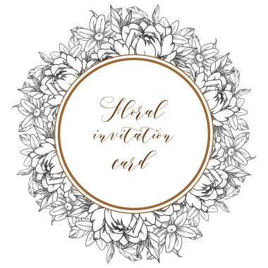 daveti üzerine çiçek arka plan vektör çizim