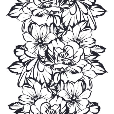 Dikişsiz çiçek arka plan vektör çizim 