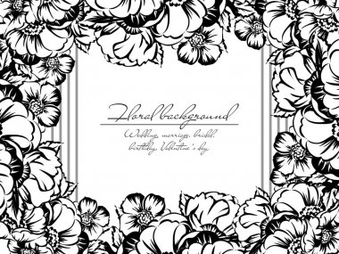 daveti üzerine çiçek arka plan vektör çizim