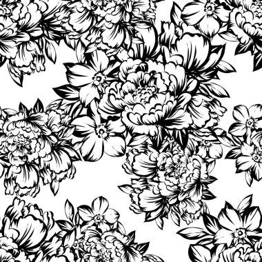 Dikişsiz çiçek arka plan vektör çizim 