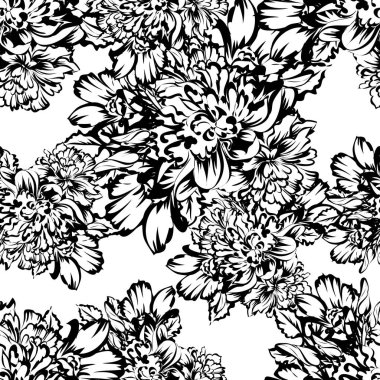 Dikişsiz çiçek arka plan vektör çizim 