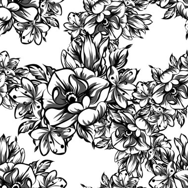 Dikişsiz çiçek arka plan vektör çizim 