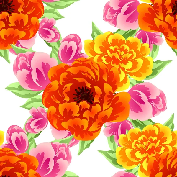 Nahtlose Florale Hintergrund Vektor Illustration — Stockvektor