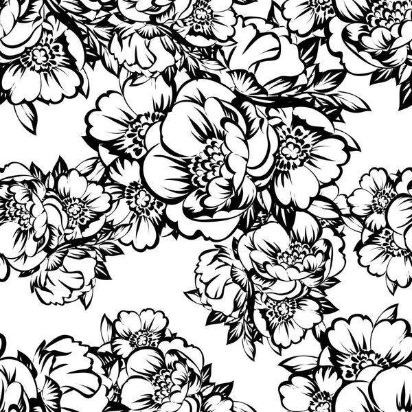 Ilustração Fundo Floral Sem Costura Vetor — Vetor de Stock