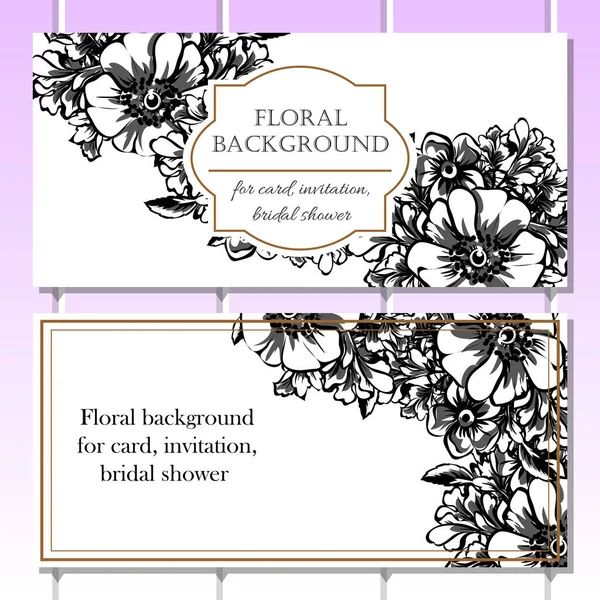 Einladung Auf Floralem Hintergrund Vektor Illustration — Stockvektor