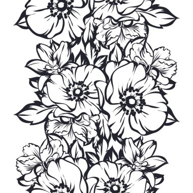 Dikişsiz çiçek arka plan vektör çizim 