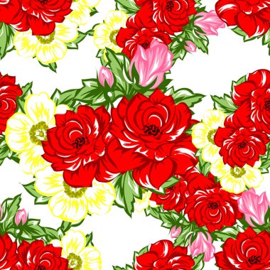 Dikişsiz çiçek arka plan vektör çizim 