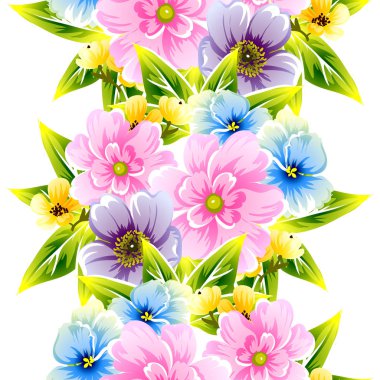 Dikişsiz çiçek arka plan vektör çizim 