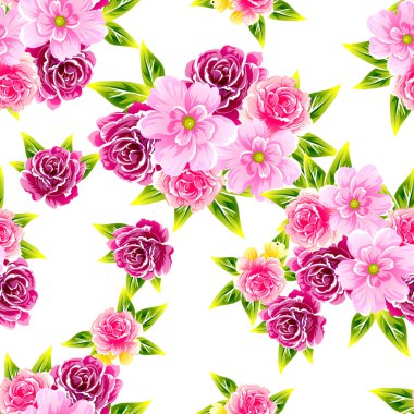 Dikişsiz çiçek arka plan vektör çizim 