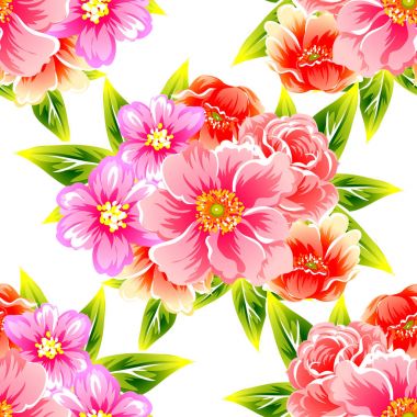 Dikişsiz çiçek arka plan vektör çizim 