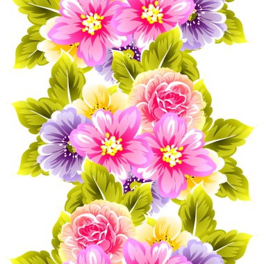 Dikişsiz çiçek arka plan vektör çizim 