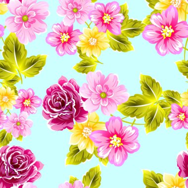Dikişsiz çiçek arka plan vektör çizim 