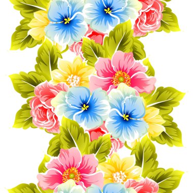 Dikişsiz çiçek arka plan vektör çizim 