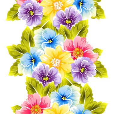 Dikişsiz çiçek arka plan vektör çizim 