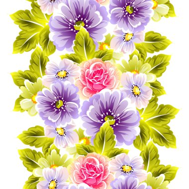 Dikişsiz çiçek arka plan vektör çizim 