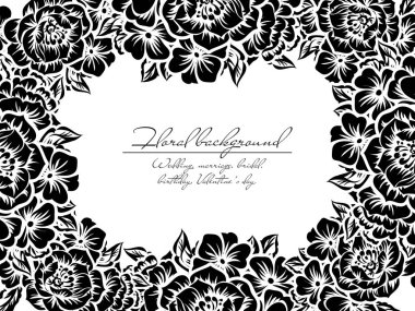 çiçek arka plan vektör çizim ile davet 