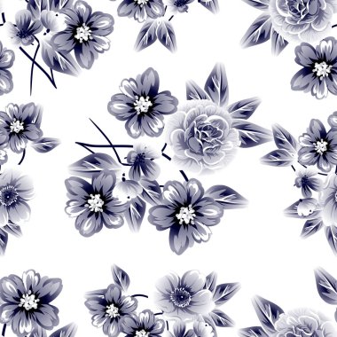 Dikişsiz çiçek arka plan vektör çizim 