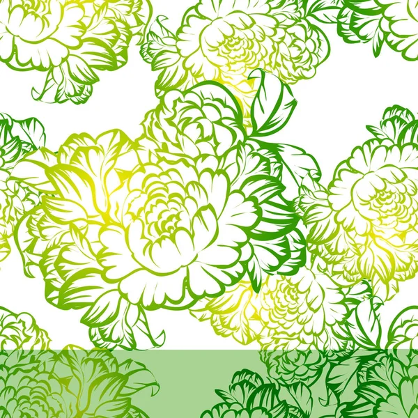Ilustración Vector Fondo Floral Sin Costuras — Vector de stock