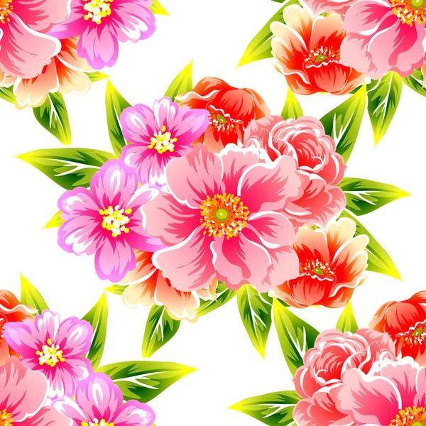 Dikişsiz çiçek arka plan vektör çizim 