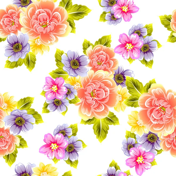 Nahtlose Florale Hintergrund Vektor Illustration — Stockvektor