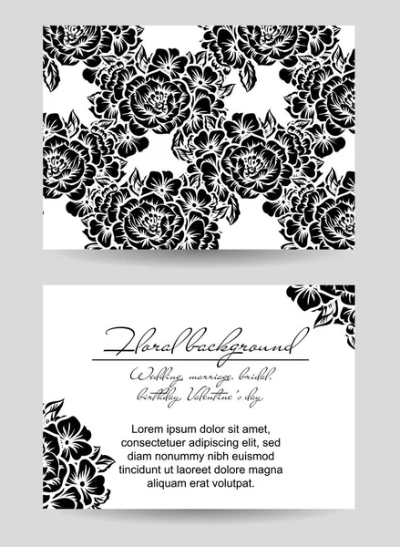 Invitación Con Fondo Floral Vector Ilustración — Vector de stock