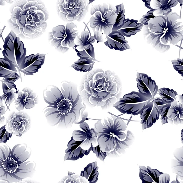 Безшовний Квітковий Фон Векторні Ілюстрації — стоковий вектор