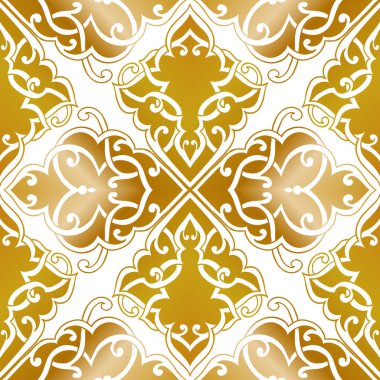 Sorunsuz vintage tarzı süslü tasarlamak. Kontur dekoratif öğeler