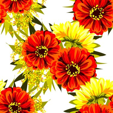 Sorunsuz vintage tarzı çiçek deseni. Renkli çiçek öğeleri