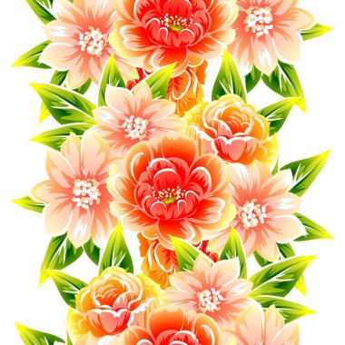 Sorunsuz vintage tarzı çiçek deseni. Renkli çiçek öğeleri