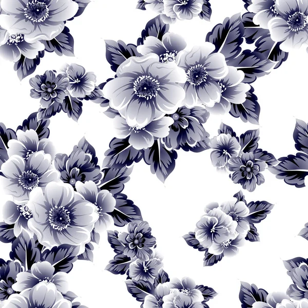 Motif Fleurs Ornées Style Vintage Sans Couture Éléments Floraux Dans — Image vectorielle