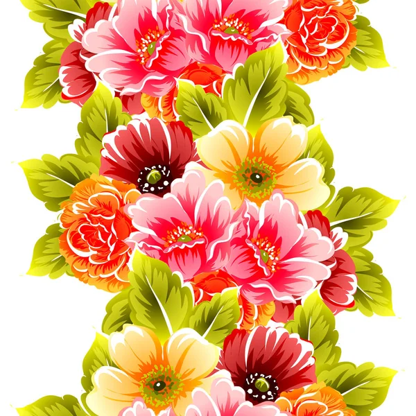 Sorunsuz vintage tarzı çiçek deseni. Renkli çiçek öğeleri