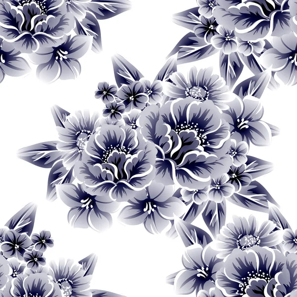 Motif Fleurs Ornées Style Vintage Sans Couture Éléments Floraux Dans — Image vectorielle