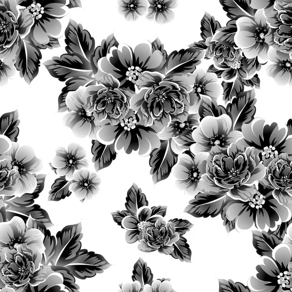 Motif Fleurs Ornées Style Vintage Sans Couture Éléments Floraux Dans — Image vectorielle