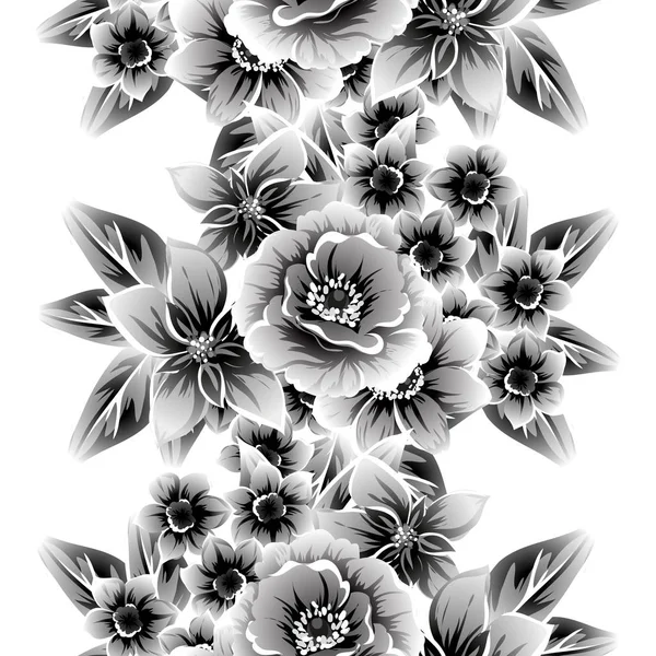 Motif Fleurs Ornées Style Vintage Sans Couture Éléments Floraux Dans — Image vectorielle