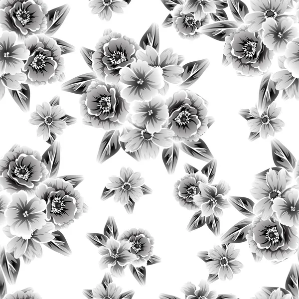 Motif Fleurs Ornées Style Vintage Sans Couture Éléments Floraux Dans — Image vectorielle