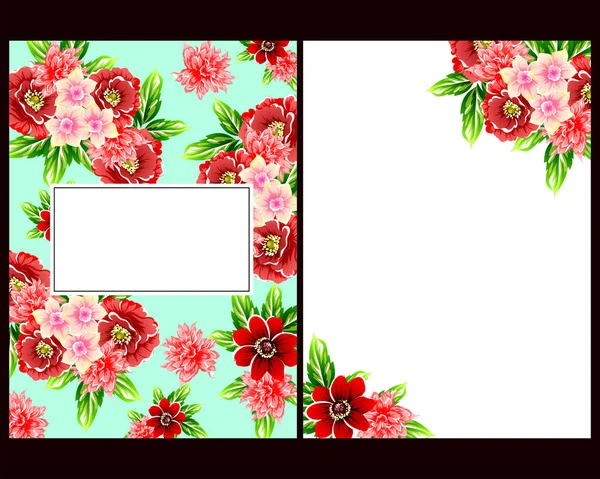 Vintage Stijl Sierlijke Bloemplaat Floral Elementen Kleur — Stockvector